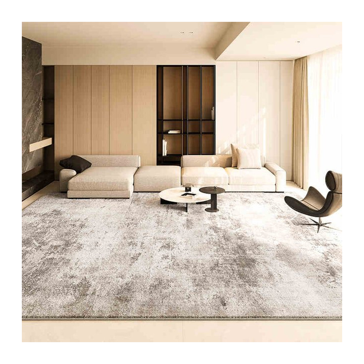 BC-Warm Home Luxus-Imitat-Kaschmir Teppich Grau, Breite: 100 cm, Länge: 200 cm - Bild 1