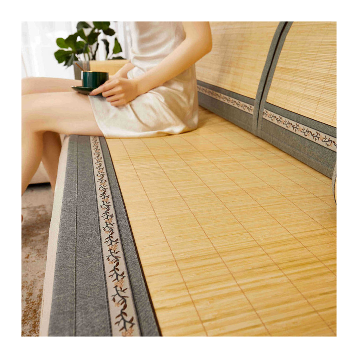 BC-Warm Home Rattan Bambusmatte als kühler Sofabezug für den Sommer in den Breiten 60 bis 120 cm - Bild 3