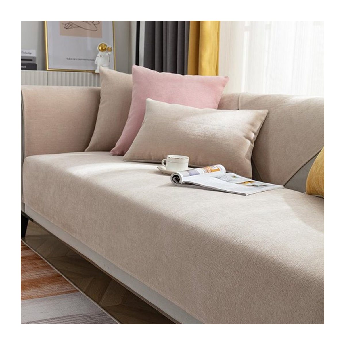 BC-Warm Home Sofa Schonbezug wasserdicht und kratzfest in Beige, B/T/H: 90 x 70 cm - Bild 1
