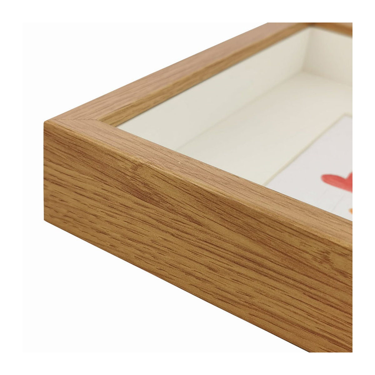 BD ART 3D Schaukasten Bilderrahmen quadratisch Eiche Braun mit Passepartout B/H: 25 x 25 cm - Bild 2