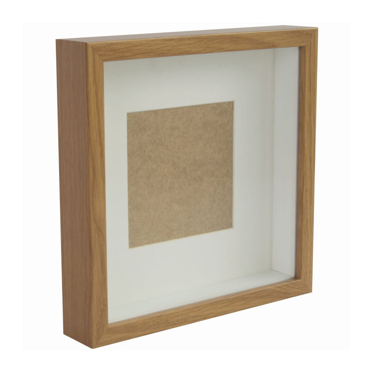 BD ART 3D Schaukasten Bilderrahmen quadratisch Eiche Braun mit Passepartout B/H: 25 x 25 cm - Bild 4