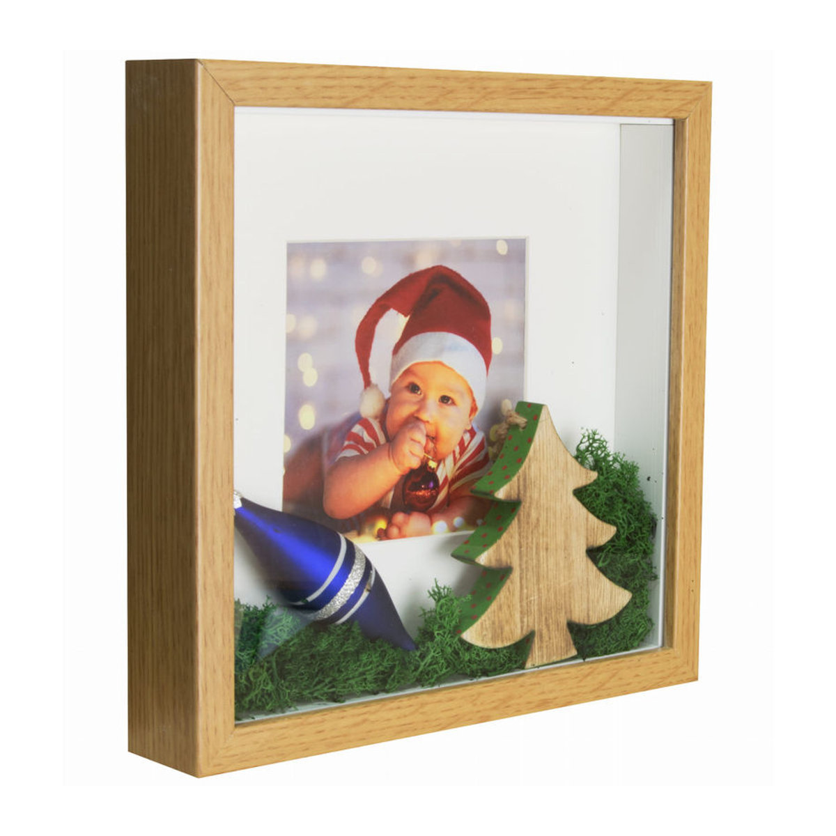BD ART 3D Schaukasten Bilderrahmen quadratisch Eiche Braun mit Passepartout B/H: 25 x 25 cm - Bild 5