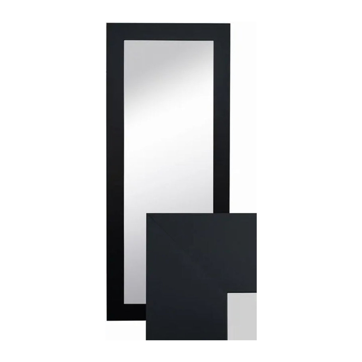 BD ART Miroir Profil Wandspiegel in Schwarz, Rechteckig, Glas und Holz, B/H: 50 x 120 cm - Bild 1