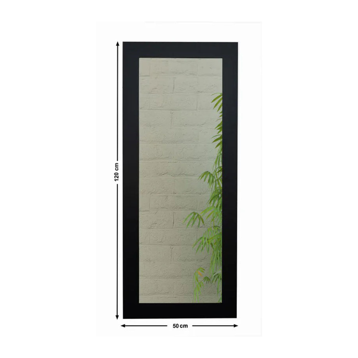 BD ART Miroir Profil Wandspiegel in Schwarz, Rechteckig, Glas und Holz, B/H: 50 x 120 cm - Bild 2