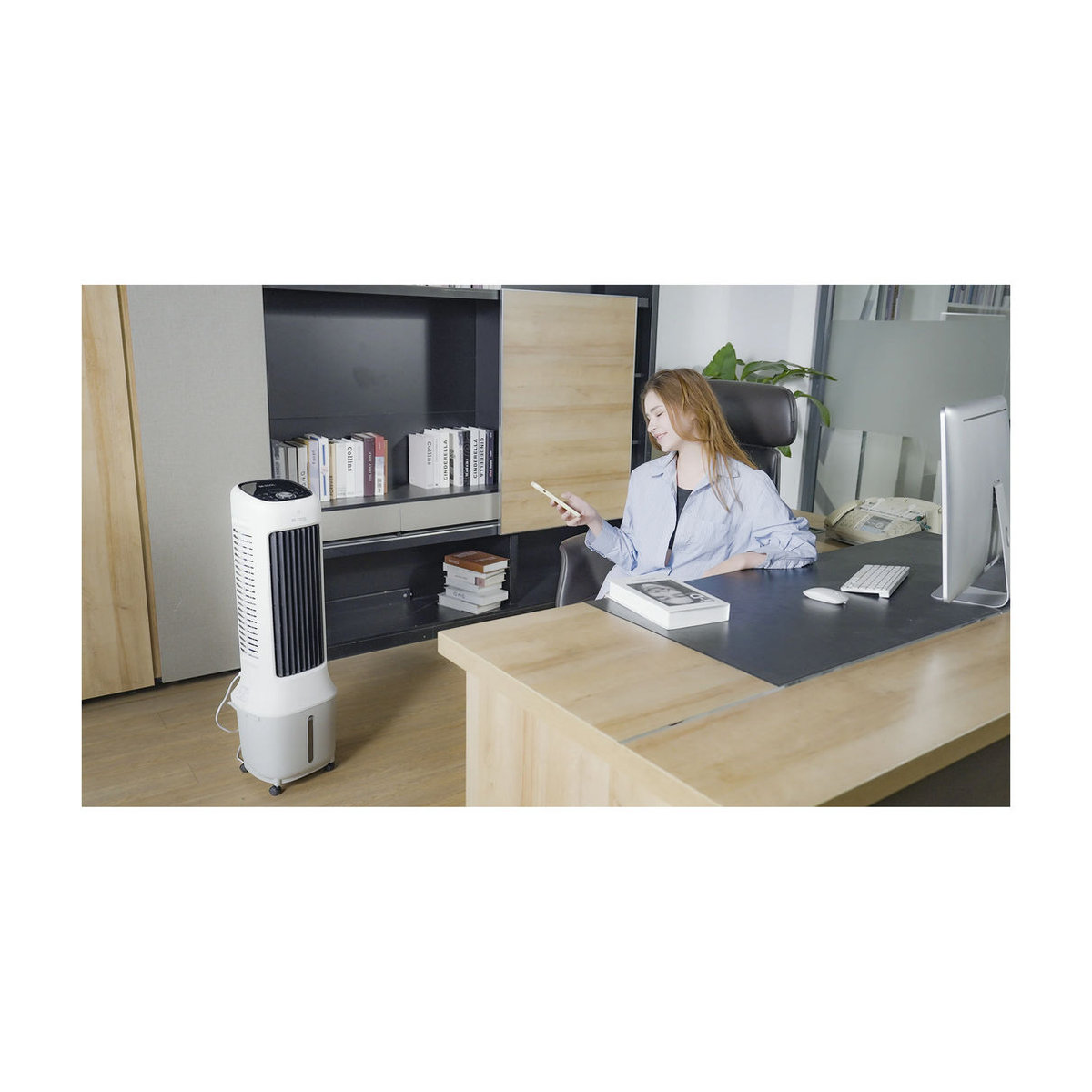 BE COOL Premium Turmluftkühler BC10ACP2501W mit 10L Wassertank, WiFi und App-Steuerung, Weiß, H x B x T: 93,82 x 30,85 x 27,92 cm - Bild 2