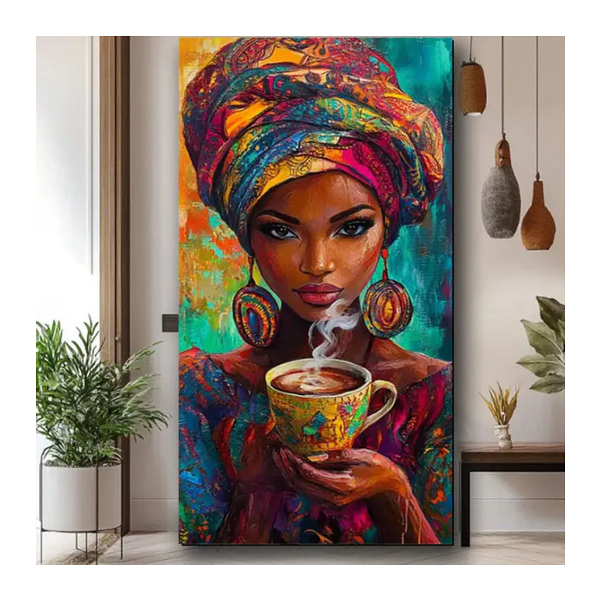 Beadsmile DIY Diamond Painting Set Afrikanische Frauen Kaffee Schönheit Mosaik Kunst Stickerei in Mehrfarbig - Bild 1