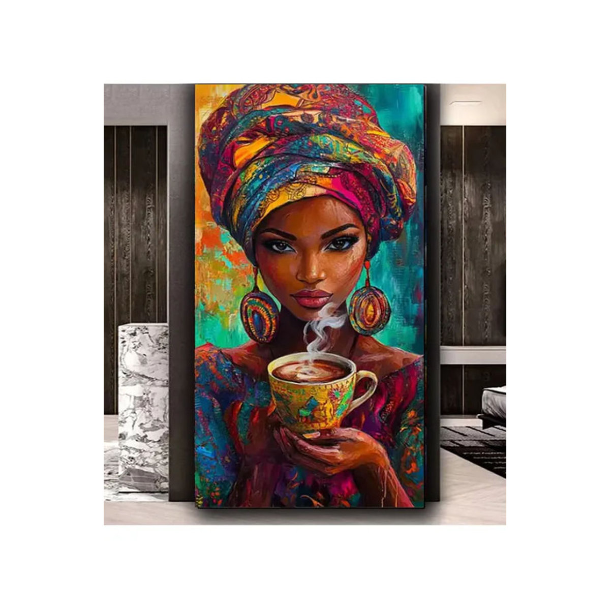 Beadsmile DIY Diamond Painting Set Afrikanische Frauen Kaffee Schönheit Mosaik Kunst Stickerei in Mehrfarbig - Bild 3