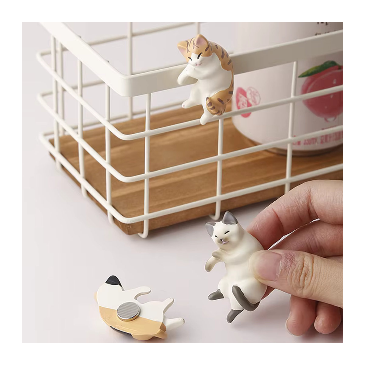 BearPaw 3er-Set Wandaufkleber mit Motiv schlafender Katze in Weiß aus Kunststoff zur Dekoration von Kühlschrank und Wand - Bild 2