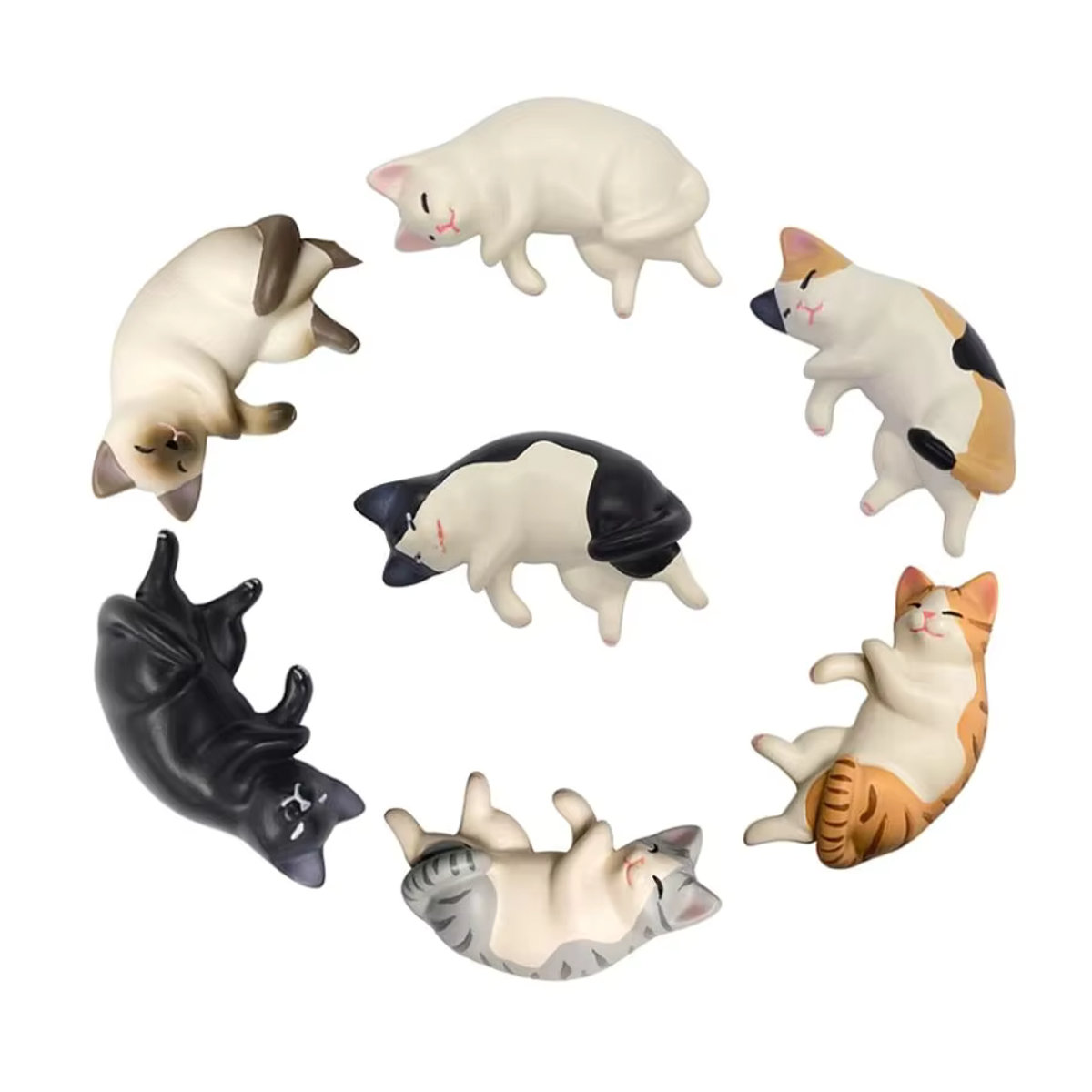 BearPaw 3er-Set Wandaufkleber mit Motiv schlafender Katze in Weiß aus Kunststoff zur Dekoration von Kühlschrank und Wand - Bild 4