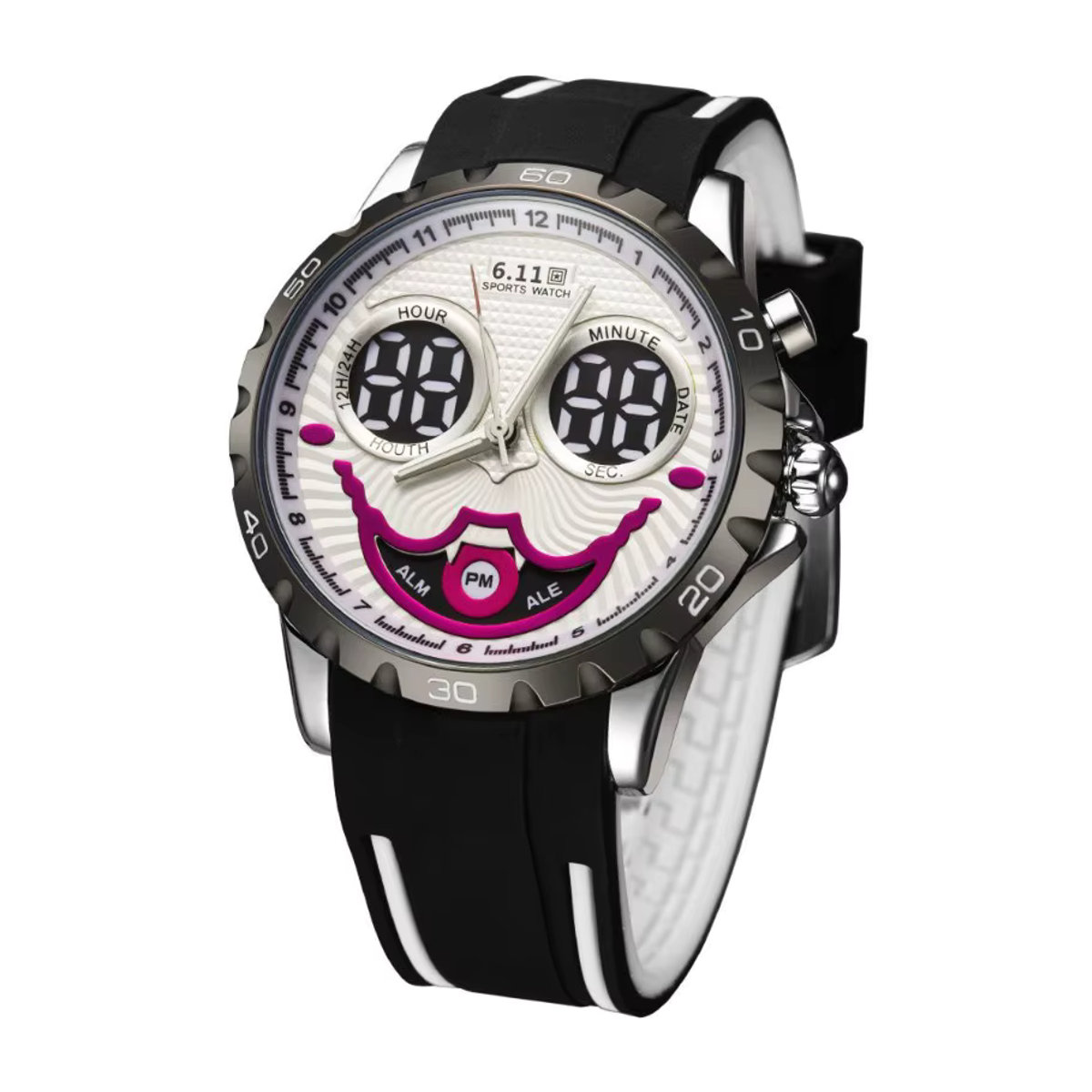 Beast Kingdom Joker Digitale Armbanduhr in Schwarz mit rundem Design aus Kunststoff - Bild 3