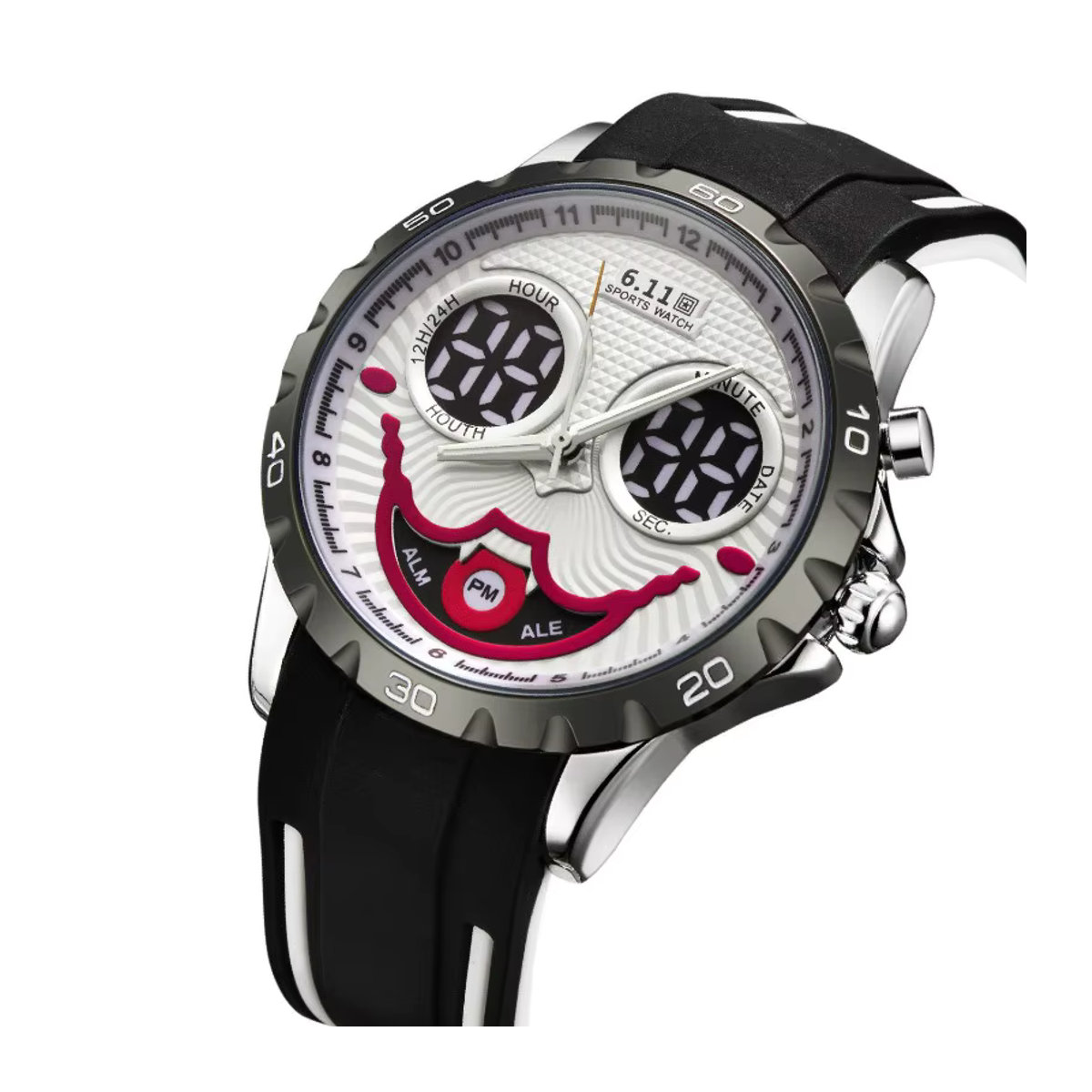 Beast Kingdom Joker Digitale Armbanduhr in Schwarz mit rundem Design aus Kunststoff - Bild 4
