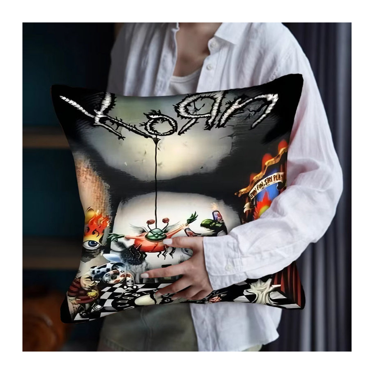 Beast Kingdom Kissenbezug Korn Rock Band Musik Design in Schwarz - Bild 3