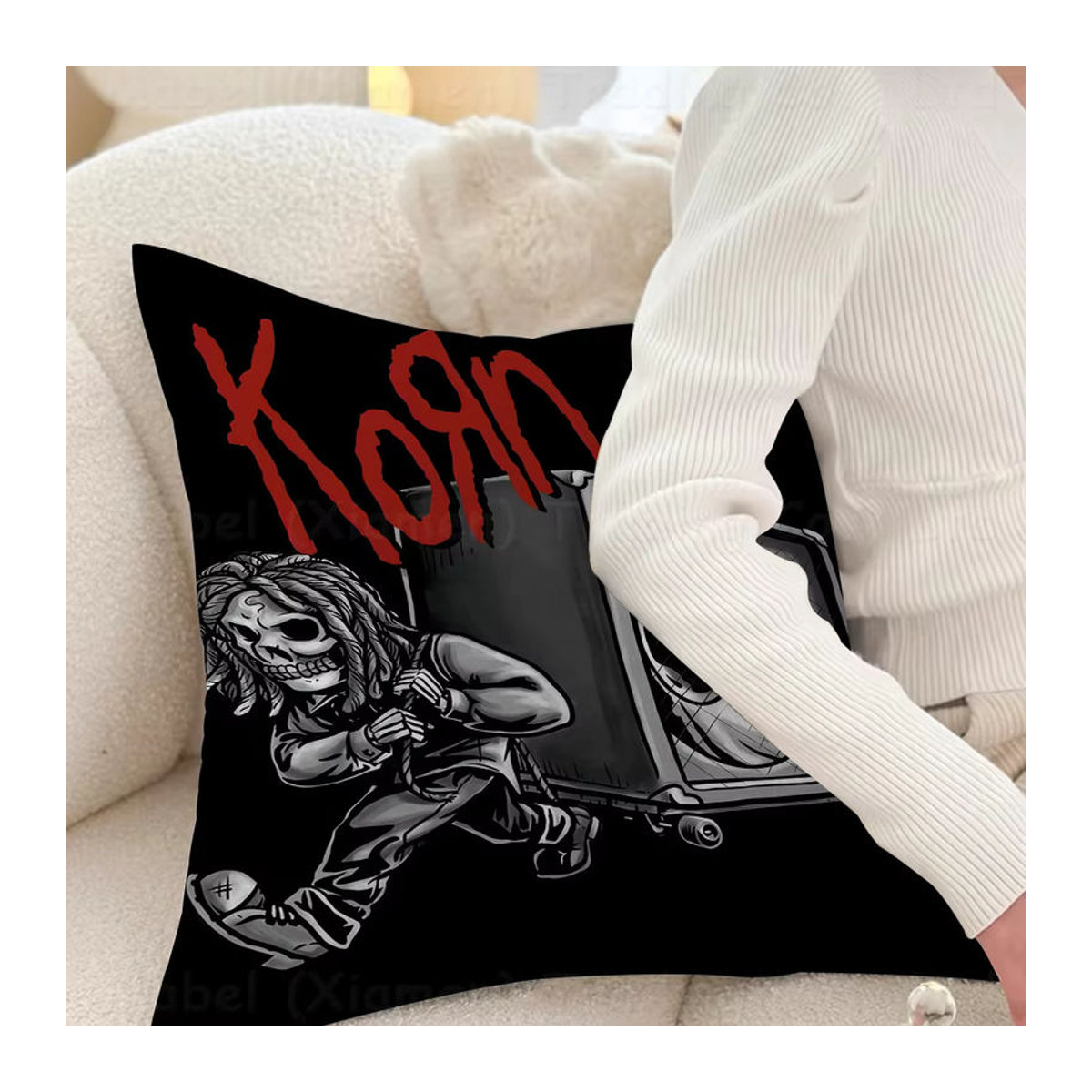 Beast Kingdom Kissenbezug Korn Rock Band Musik Design in Schwarz - Bild 4