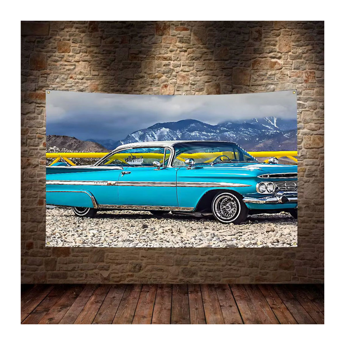 Beast Kingdom Lowrider Flagge als Wandteppich in Vintage-Optik, mehrfarbig, rechteckig - Bild 3