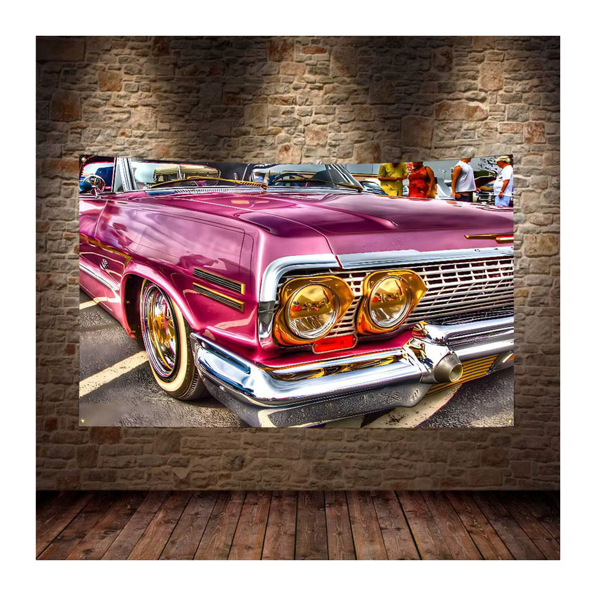 Beast Kingdom Lowrider Flagge als Wandteppich in Vintage-Optik, mehrfarbig, rechteckig - Bild 4