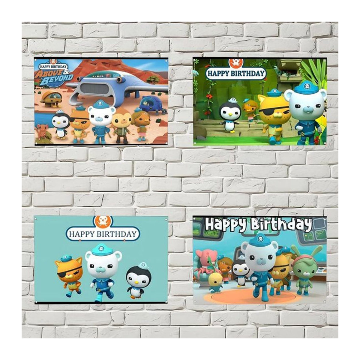 Beast Kingdom Oktonauten Geburtstag Party Banner Flagge aus Textil, mehrfarbig, rechteckig - Bild 1