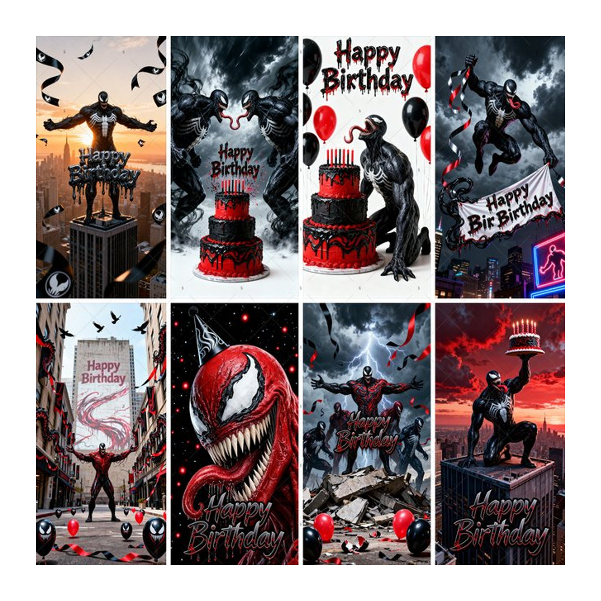 BEAST KINGDOM Venom Superhelden Party-Dekoration Schwarz, Rechteckiges Türrahmen-Banner für Kindergeburtstag und Babyparty, B/H: 120 x 60 cm - Bild 1