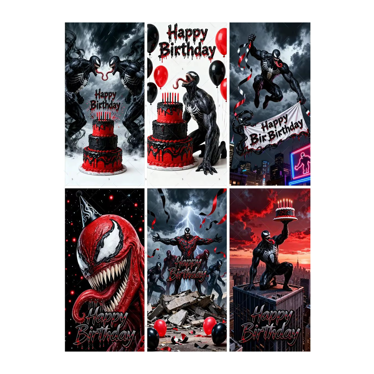BEAST KINGDOM Venom Superhelden Party-Dekoration Schwarz, Rechteckiges Türrahmen-Banner für Kindergeburtstag und Babyparty, B/H: 120 x 60 cm - Bild 6