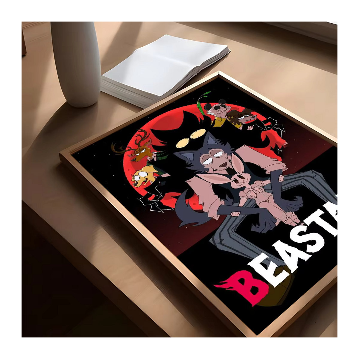 Beastars Anime Vintage Poster Wandkunst aus Papier in Weiß und Mehrfarbig - Bild 4