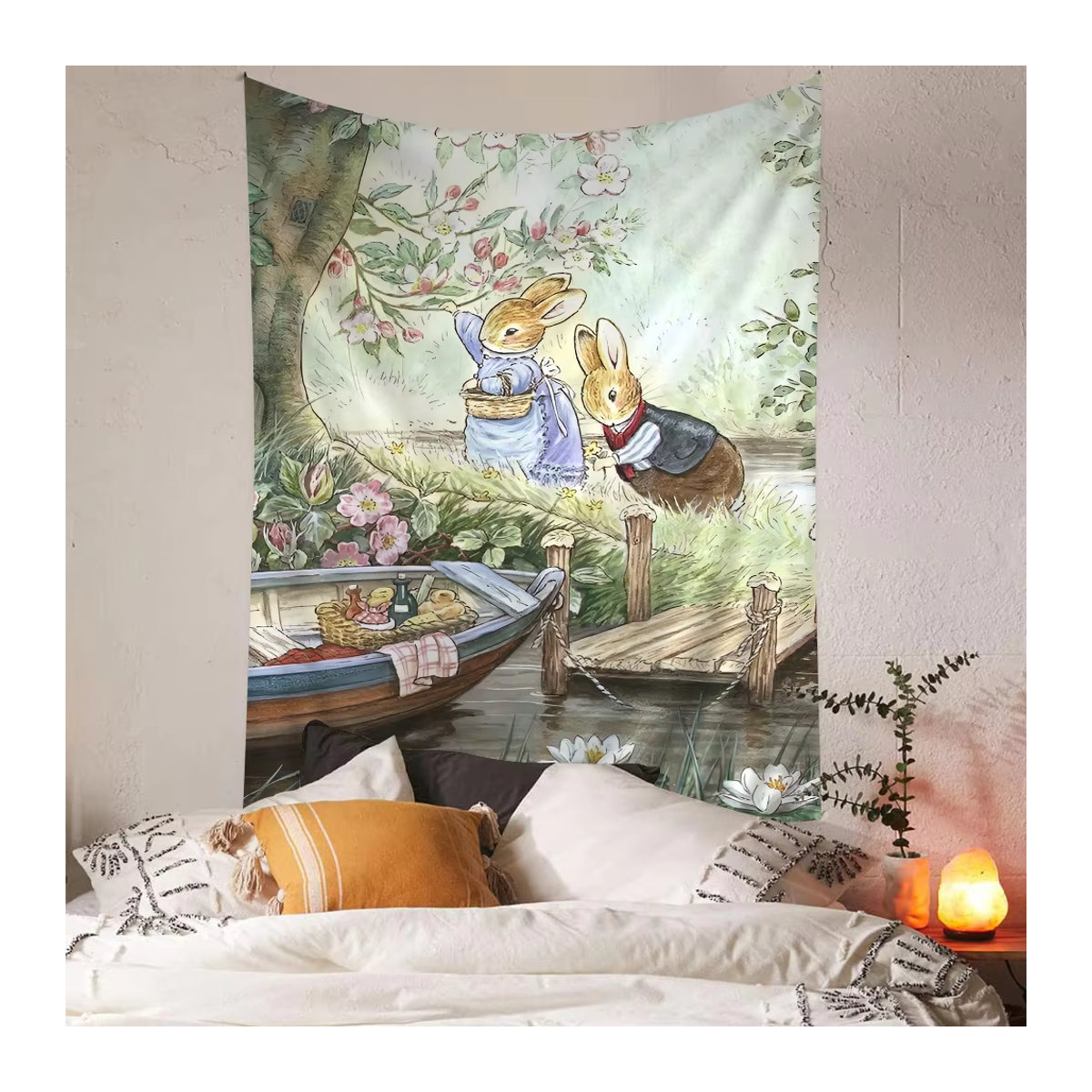 Beatrix Potter Wandbehang mit floraler Illustration im Vintage-Stil, mehrfarbig, rechteckig - Bild 2