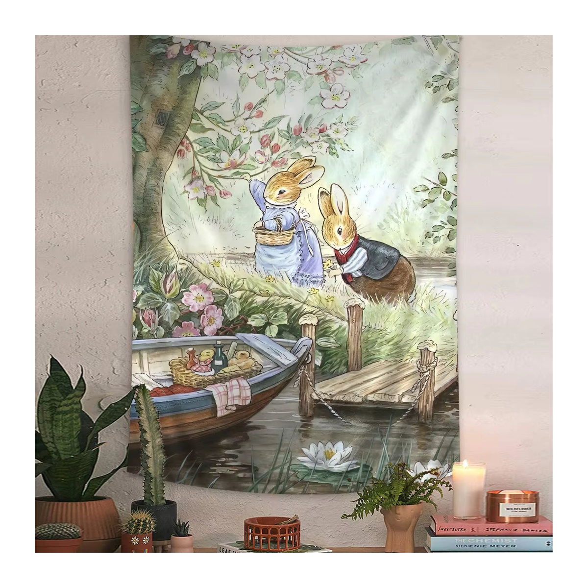 Beatrix Potter Wandbehang mit floraler Illustration im Vintage-Stil, mehrfarbig, rechteckig - Bild 5
