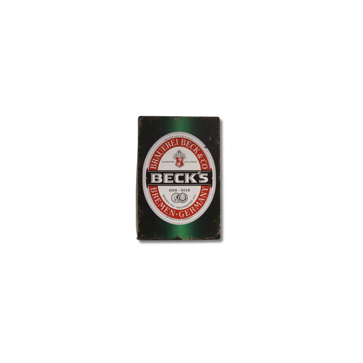 Beck's Beer Blechschild in Vintage-Look, mehrfarbig, Metall, rechteckig, Breite: 20 cm, Höhe: 14 cm - Bild 2