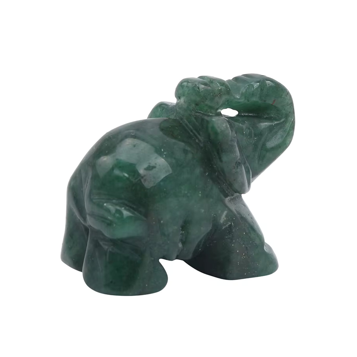 Beeinch Glückselefant aus grünem Aventurin als Feng Shui Statue und Dekorationsobjekt - Bild 3