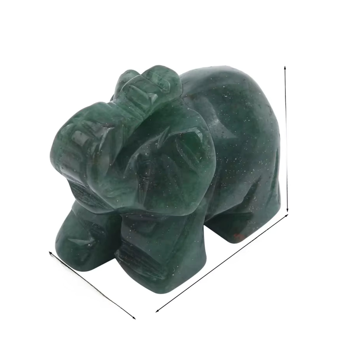 Beeinch Glückselefant aus grünem Aventurin als Feng Shui Statue und Dekorationsobjekt - Bild 6