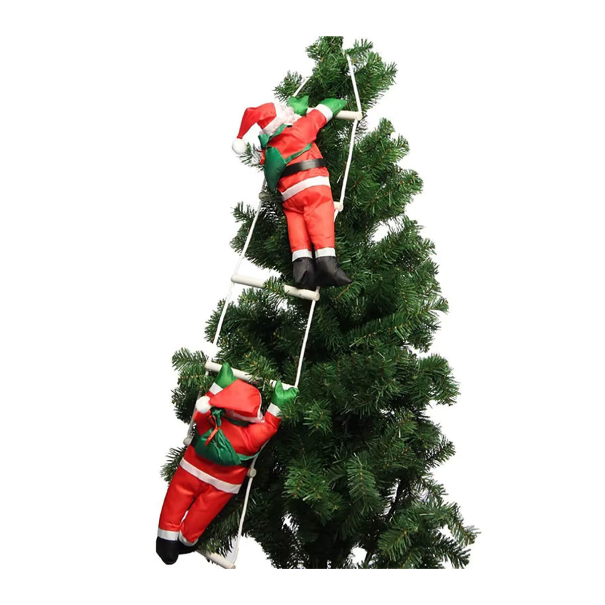 Beeinch Weihnachtsmann Hängeornament mit Kletterleiter aus Textil in Rot - Bild 2