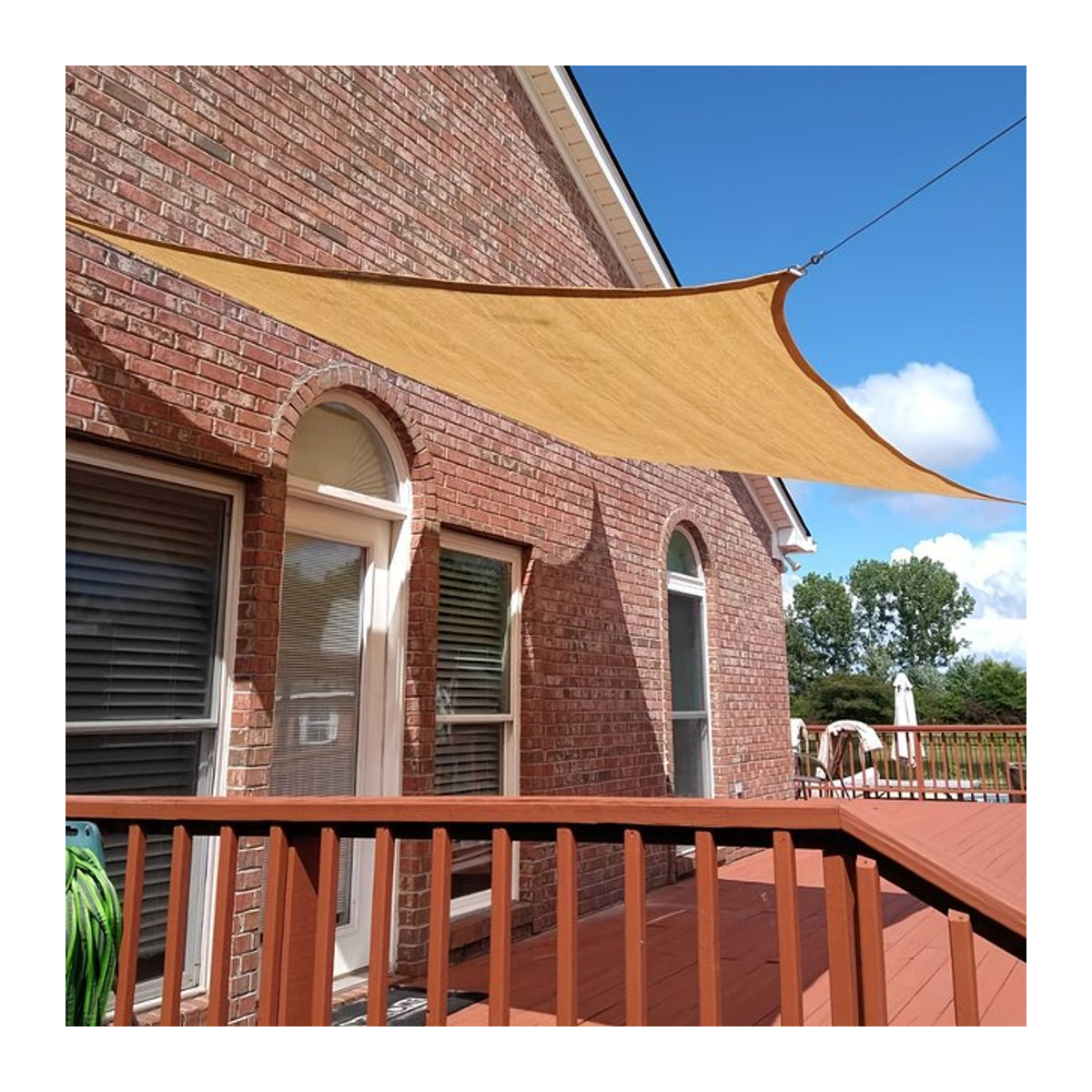 Beiges Sonnensegel aus HDPE als UV-Schutz für deinen Garten, die Pergola oder den Pool - Bild 1