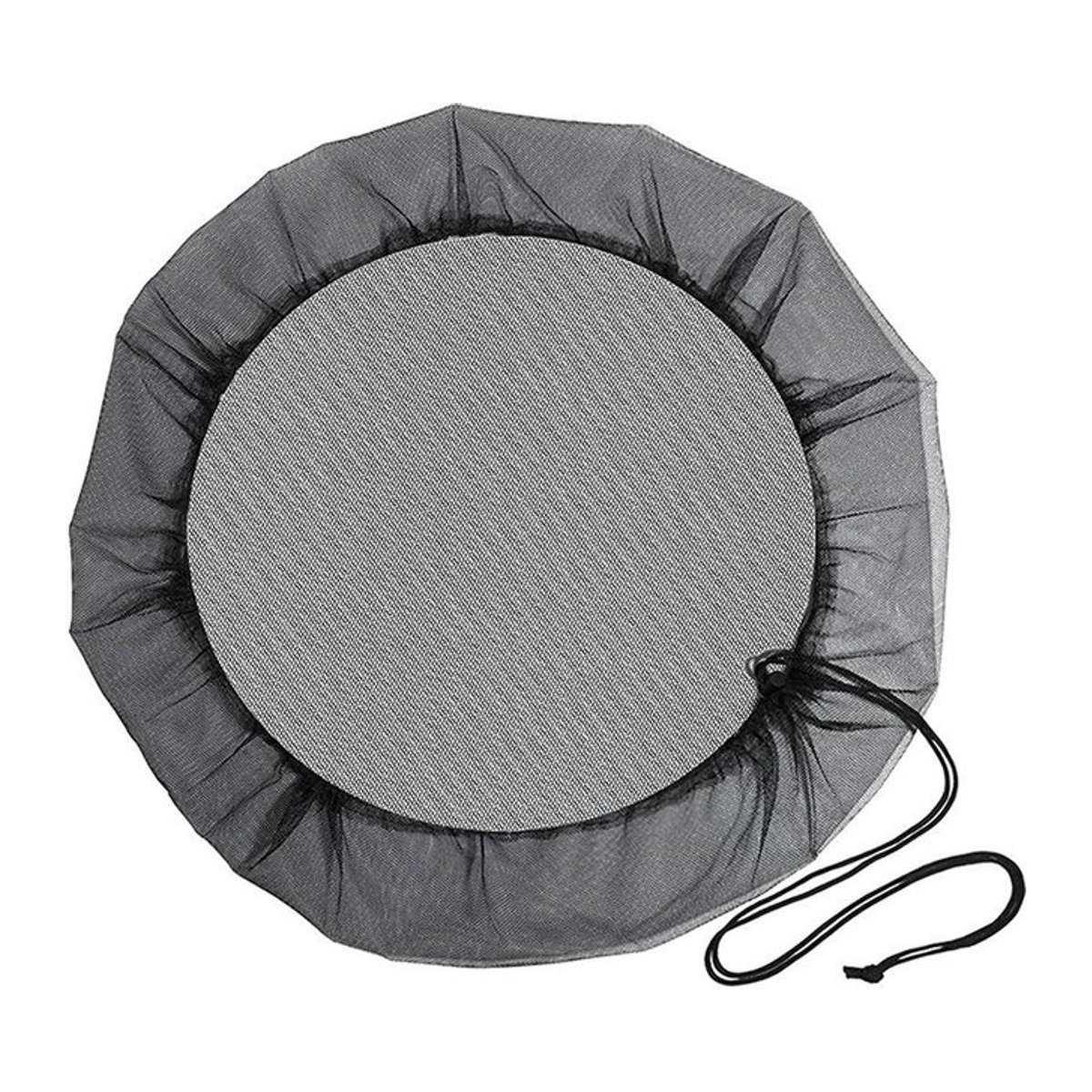 Beijieete Regenfass-Abdeckung mit Kordelzug und Auffangnetz in Schwarz, Durchmesser: 60 cm - Bild 1