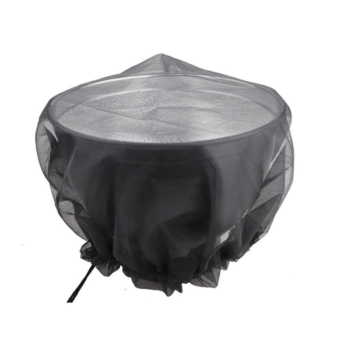 Beijieete Regenfass-Abdeckung mit Kordelzug und Auffangnetz in Schwarz, Durchmesser: 60 cm - Bild 3