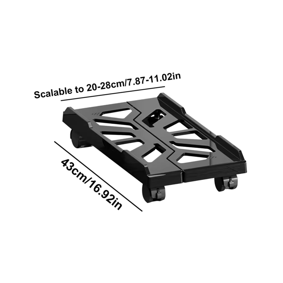 BEISHI Computer-Turmständer mit Rollen, verstellbarer mobiler CPU-Halter in Schwarz oder Grau - Bild 6