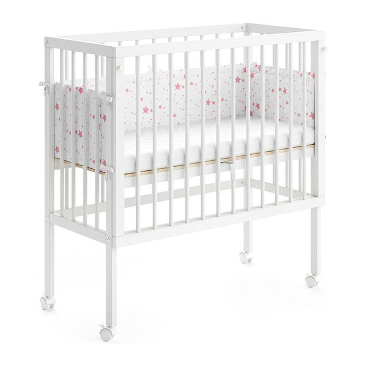 Beistellbett Sophie von VitaliSpa aus Massivholz Kiefer in Weiß, B/T/H: 94 x 90 x 96 cm - Bild 2