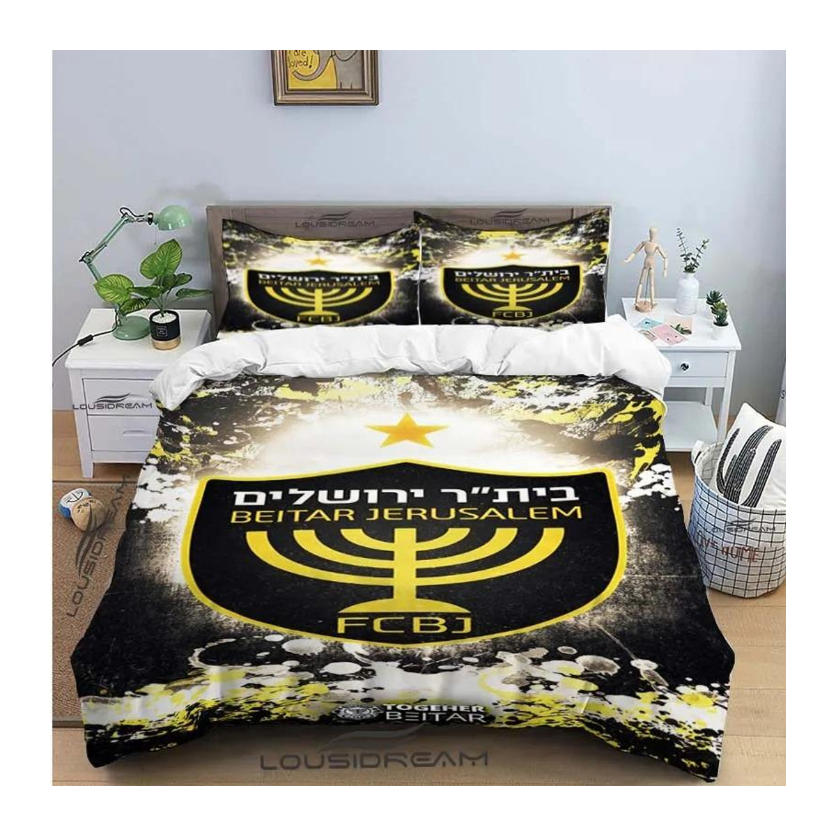 Beitar Jerusalem FC Ganzjahres-Bettwäscheset für Einzelbetten, Bettbezug und Bettdecke, B/B: 140 x 210 cm - Bild 1