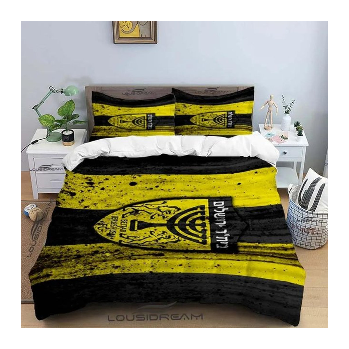 Beitar Jerusalem FC Ganzjahres-Bettwäscheset in Gelb, B/H: 173 x 218 cm - Bild 1