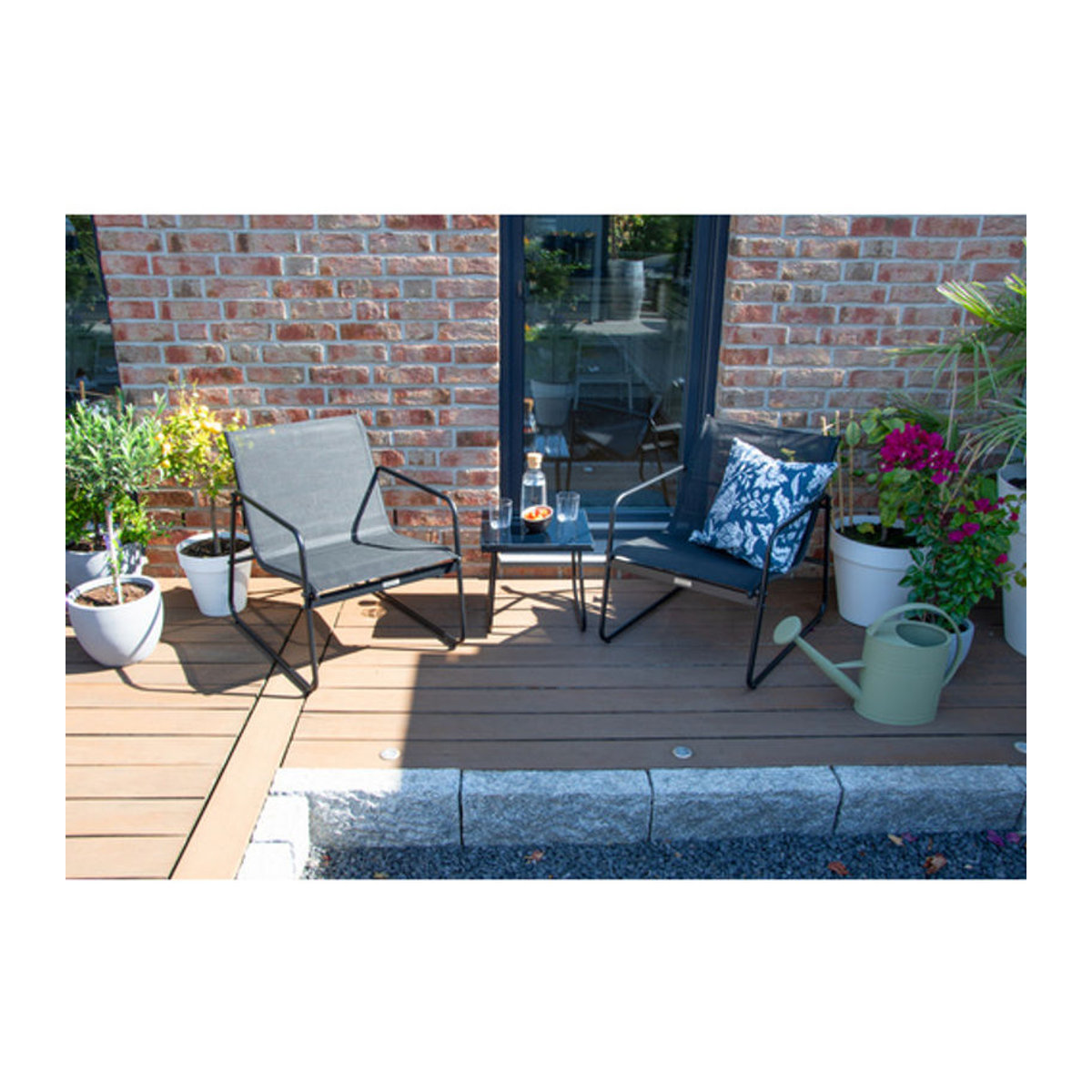 bellavista Home & Garden Balkon-Lounge Mali Balkonset mit 2 Sitzplätzen aus Stahl und Glas in Schwarz und Grau - Bild 2