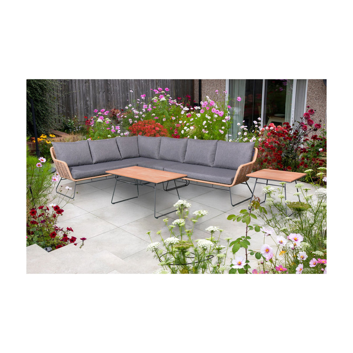 bellavista Home & Garden Ecklounge Montreux 4-teilig aus Polyrattan in Schwarz und Grau mit Sitz- und Rückenkissen - Bild 1