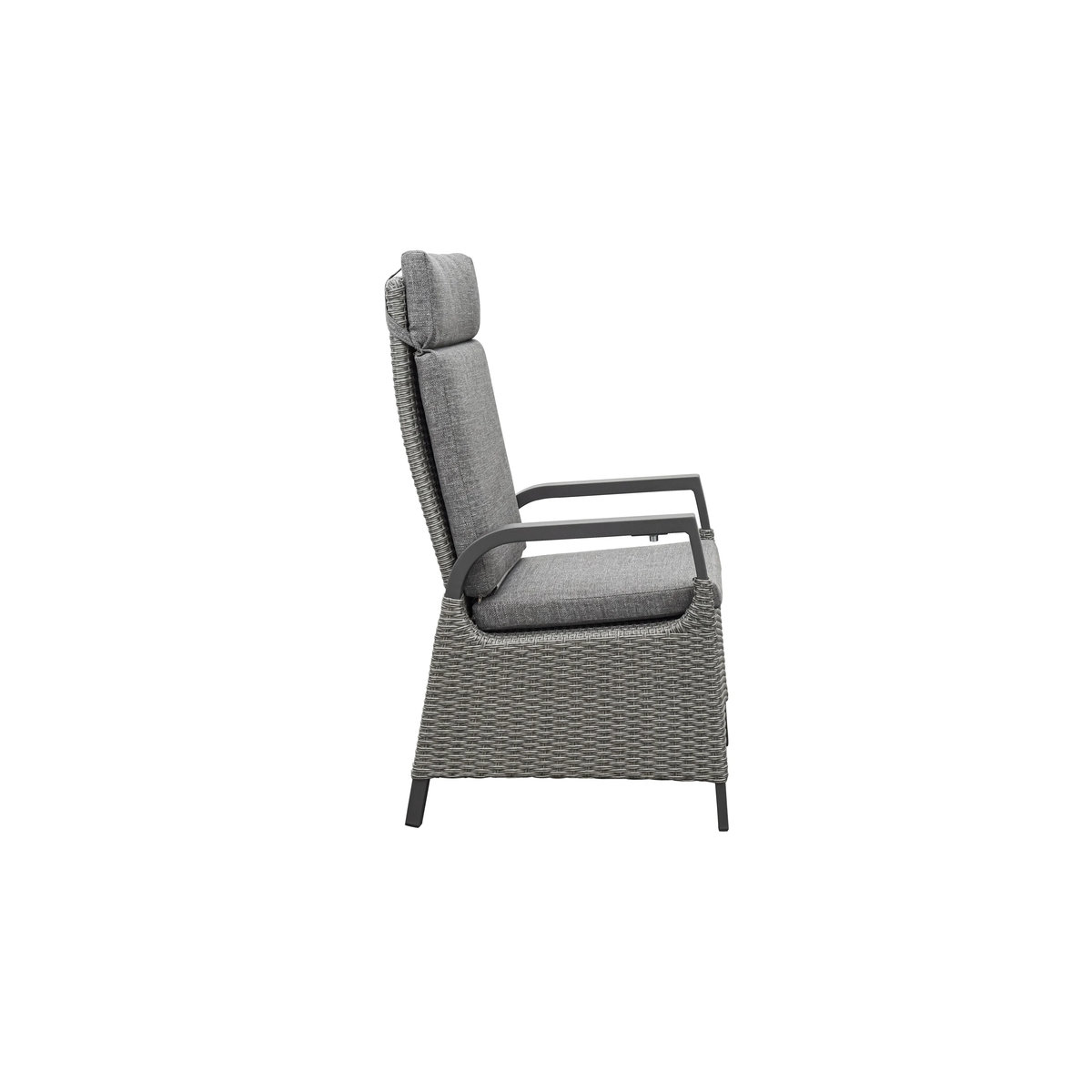BELLAVISTA - HOME & GARDEN Hochlehner-Sessel Dallas 2er Set aus Polyrattan in Anthrazit und Grau mit Auflagen - Bild 3
