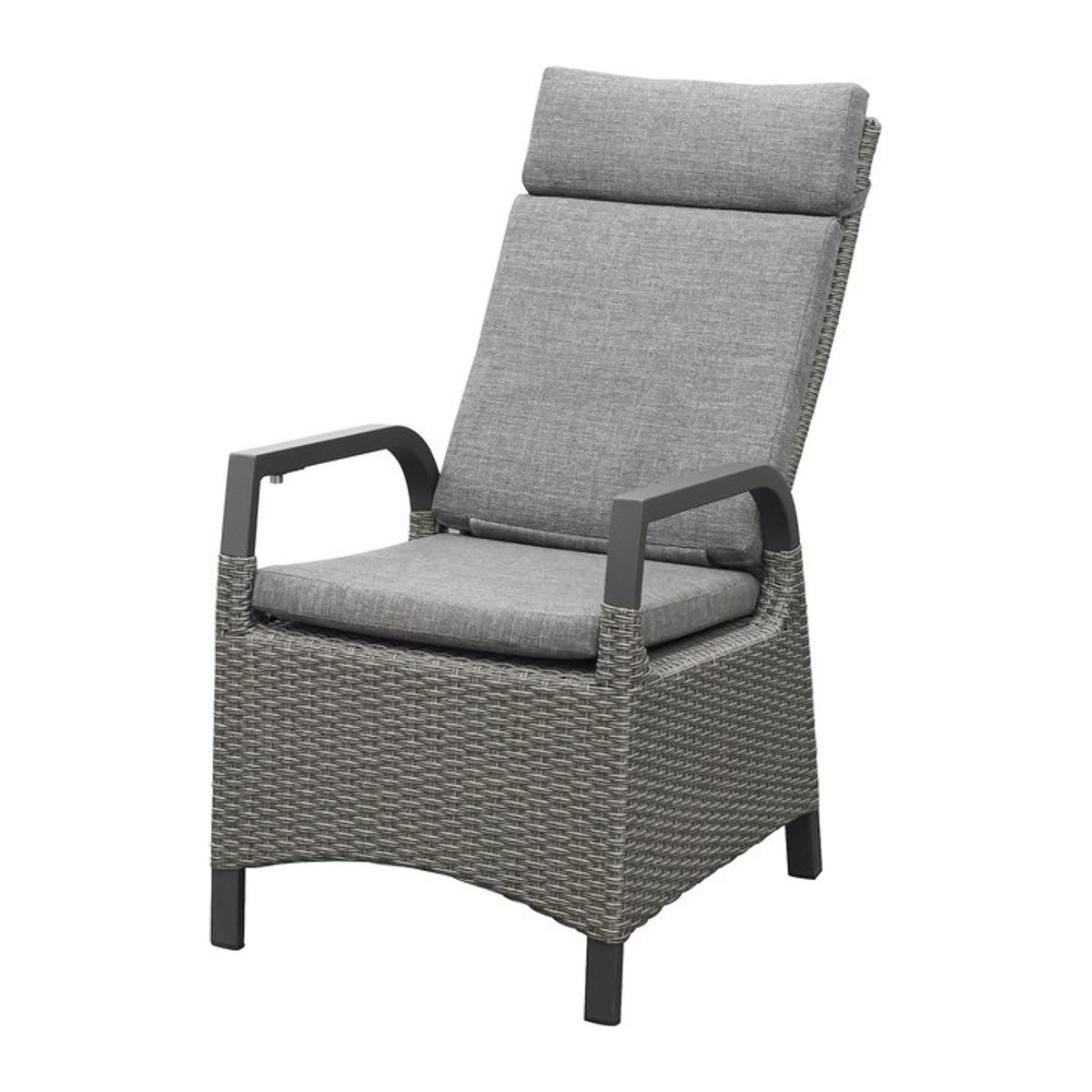 BELLAVISTA - HOME & GARDEN Hochlehner-Sessel Dallas 2er Set aus Polyrattan in Anthrazit und Grau mit Auflagen - Bild 4