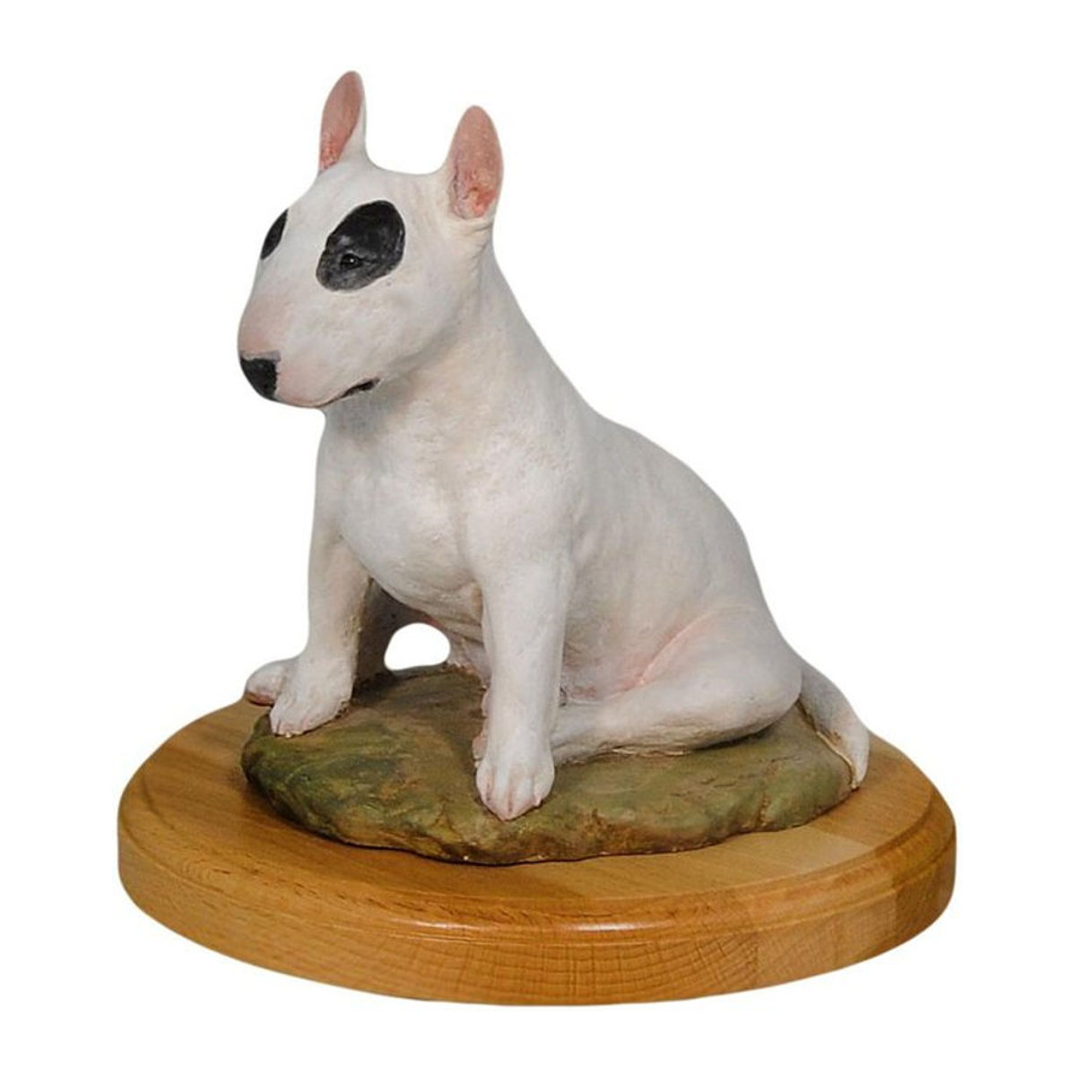 Bemalte Bullterrier Figur Bully I von Art-Dog in Weiß aus Kunstharz - Bild 1