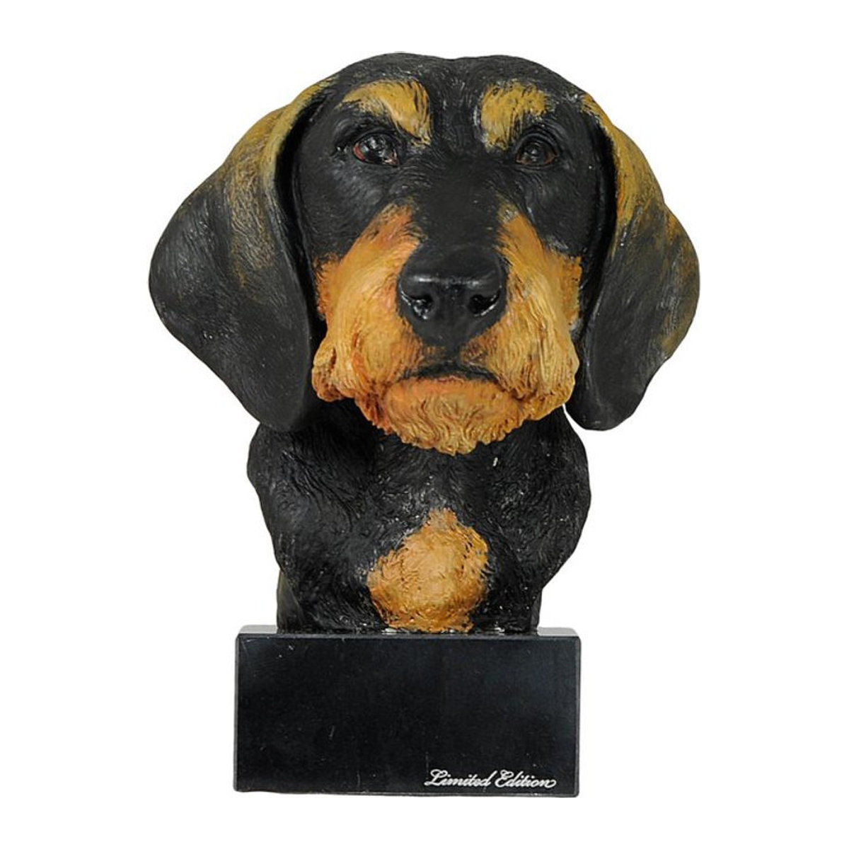 Bemalte Dackel Rauhaar Figur aus Kunstharz von Art-Dog in Mehrfarbig - Bild 1