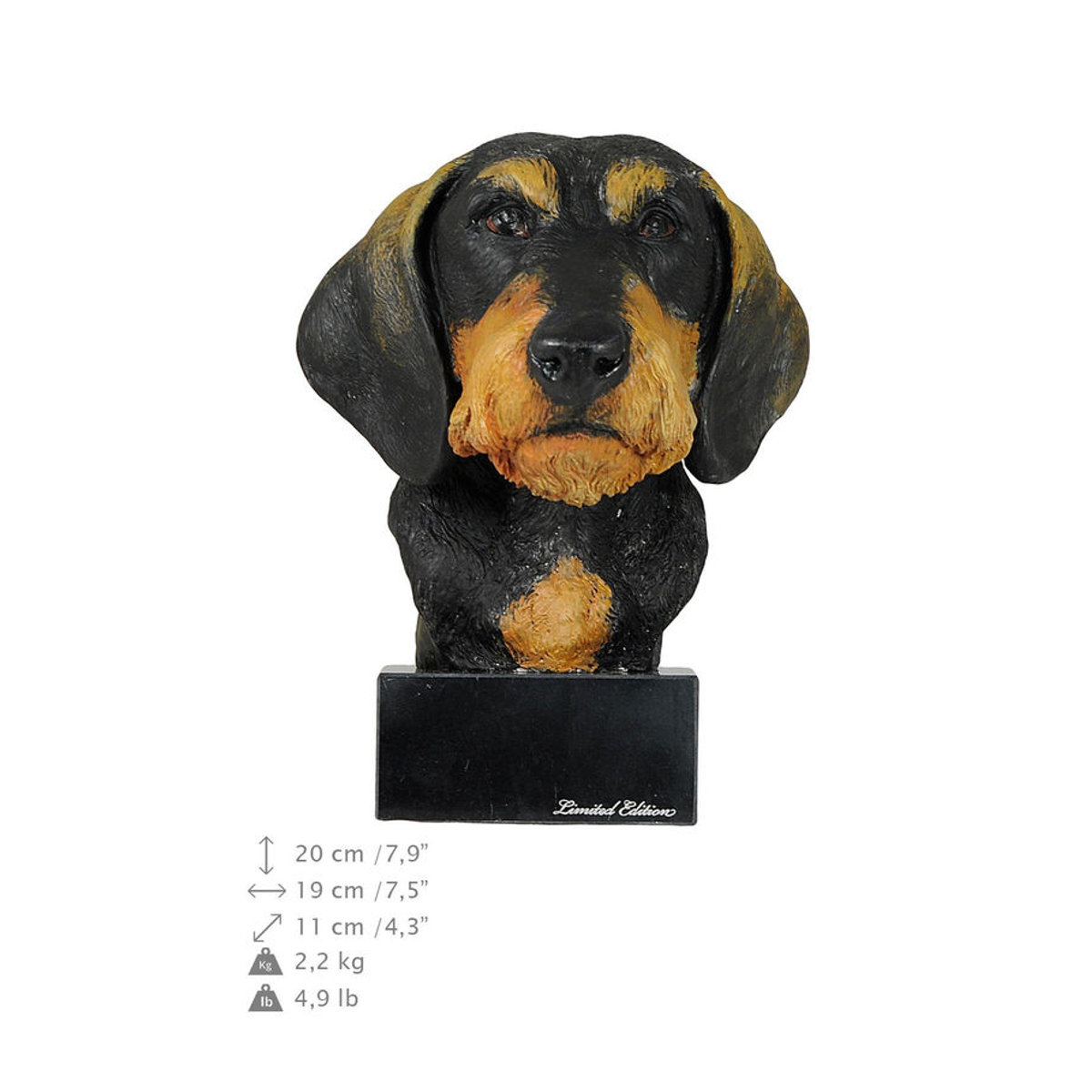 Bemalte Dackel Rauhaar Figur aus Kunstharz von Art-Dog in Mehrfarbig - Bild 4