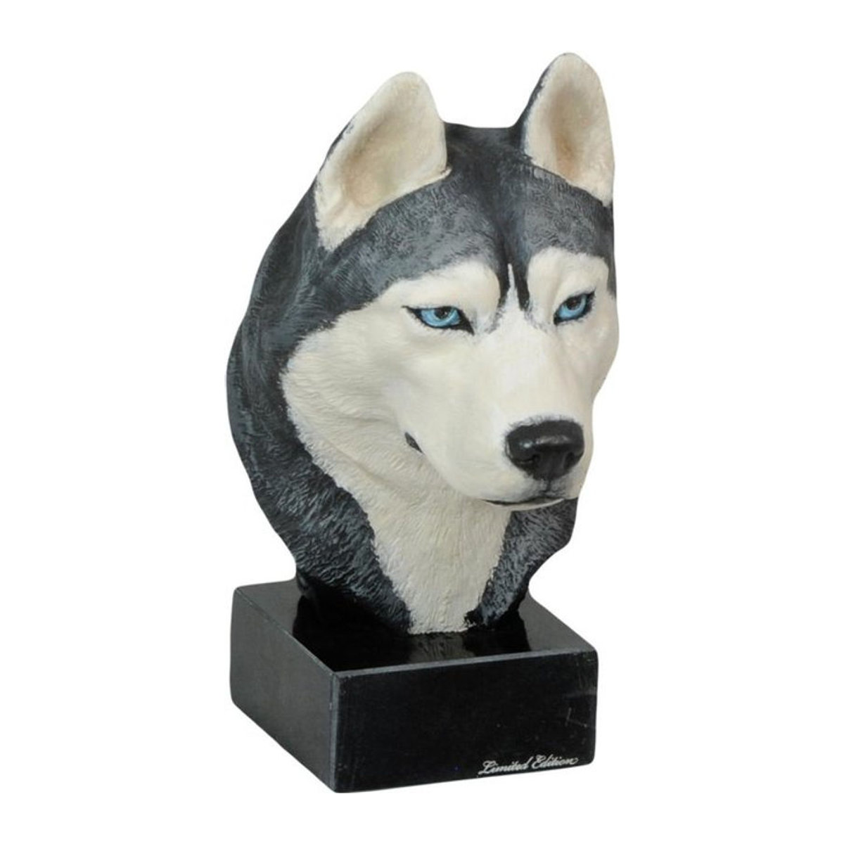 Bemalte Siberian Husky Chukcha Figur aus Kunstharz von Art-Dog in Schwarz und Mehrfarbig - Bild 1