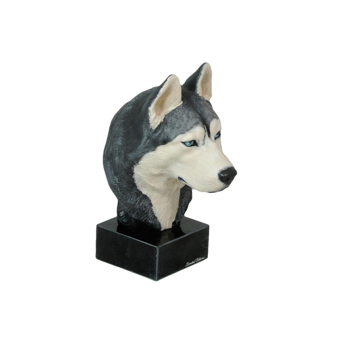 Bemalte Siberian Husky Chukcha Figur aus Kunstharz von Art-Dog in Schwarz und Mehrfarbig - Bild 2