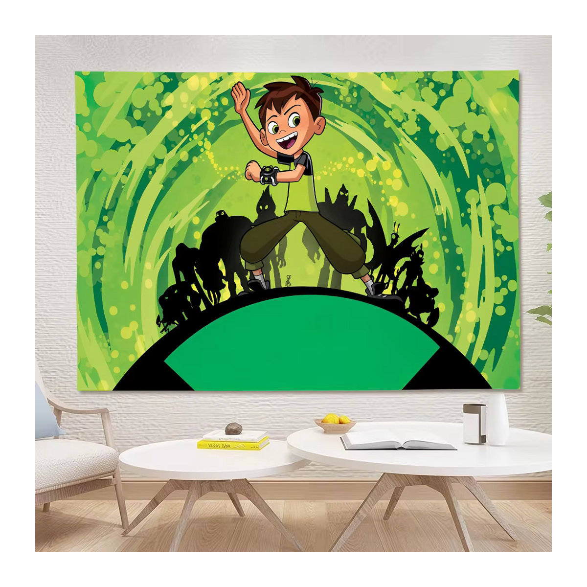 Ben 10 Cartoon Poster für Kinder als Geburtstag Dekoration in Grün, Querformat, B: 120 cm, H: 70 cm - Bild 6