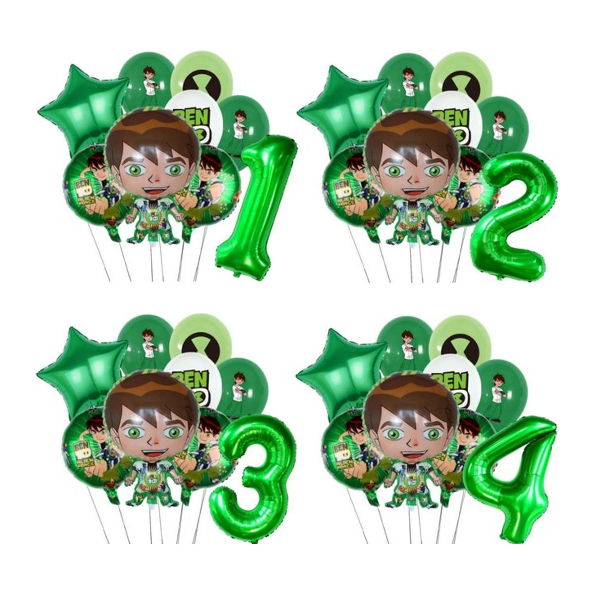 Ben 10 Zahlen-Folienballons für Kindergeburtstage, Grün, 81,28 cm - Bild 1
