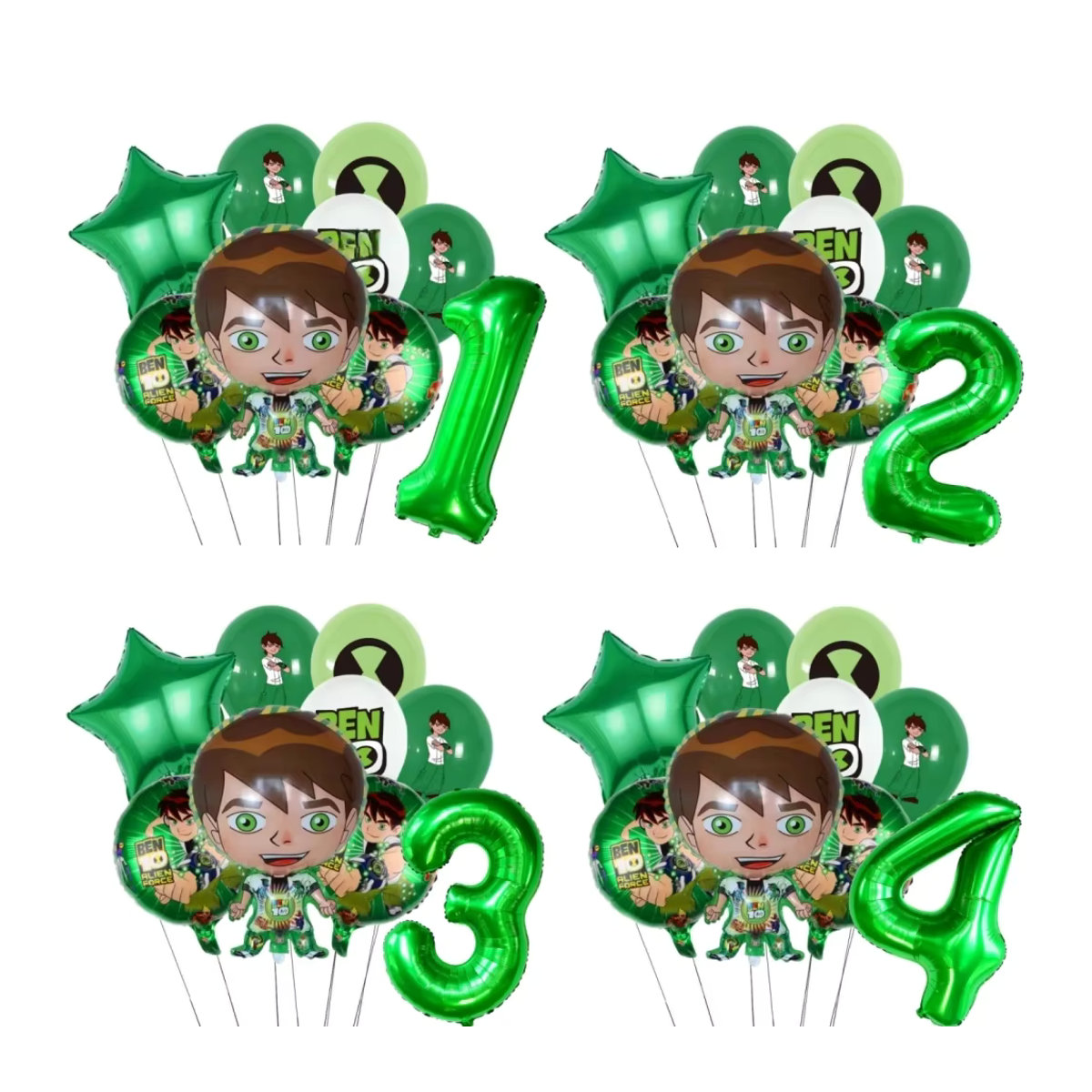 Ben 10 Zahlen-Folienballons für Kindergeburtstage, Grün, 81,28 cm - Bild 2