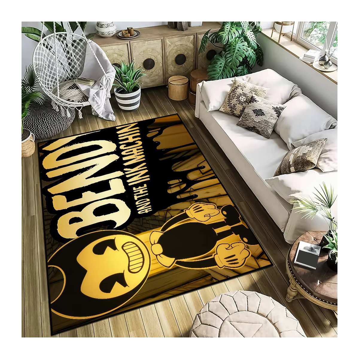 Bendy und die Tintenmaschine Mehrfarbige Bodenmatte als dekorativer Teppich für Wohnzimmer, Schlafzimmer oder Bad - Bild 3