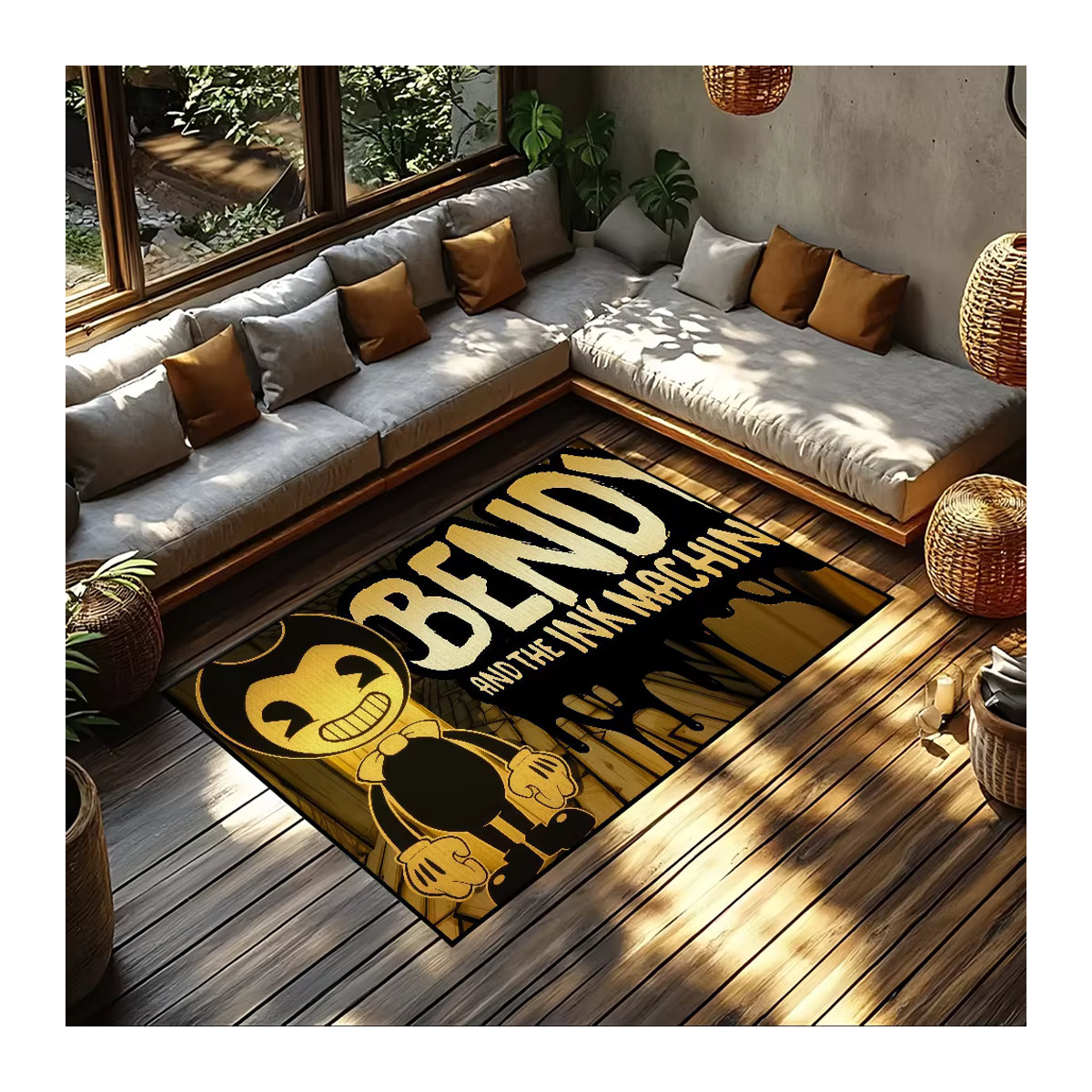 Bendy und die Tintenmaschine Mehrfarbige Bodenmatte als dekorativer Teppich für Wohnzimmer, Schlafzimmer oder Bad - Bild 4